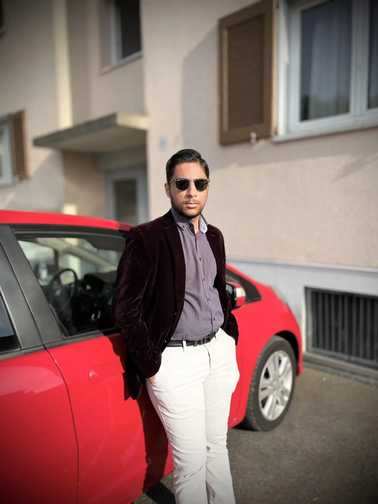 Kashif Najeeb in a Blue velvet Coat